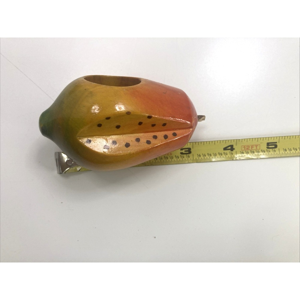 Vtg Set Of 6 Wooden Fruit Napkin Rings Hand Painted Apple Avocado Mango Etc - Picture 5 of 8